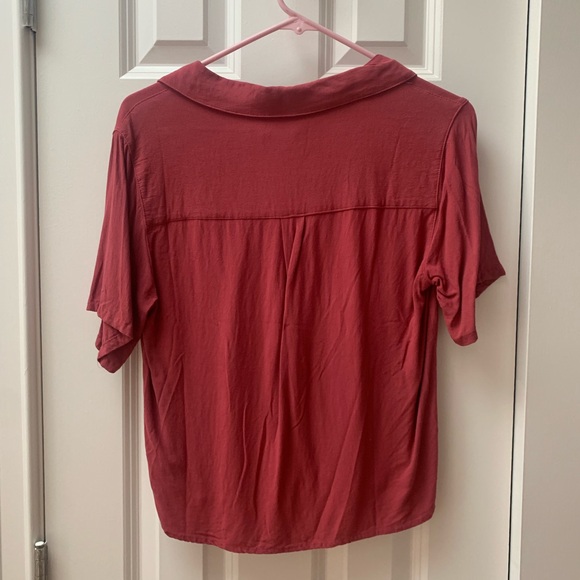 Red button down blouse - Picture 3 of 3